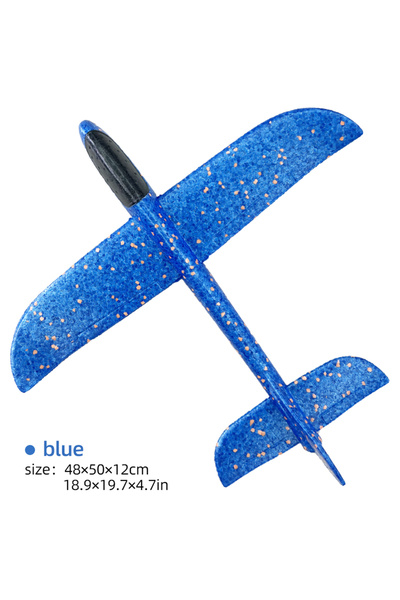Choice17 50cm blue NO LED 33/50CM Big Flash Glider Foam Plane LED Hand Throw ...
