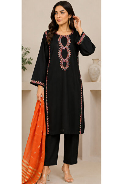 6TEEN Black Elegance Embroidered 2-Piece Suit