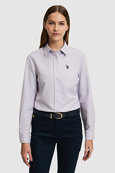 U.S. Polo Assn. Kadın Lila Uzun Kollu Basic Gömlek 50324791-VR034