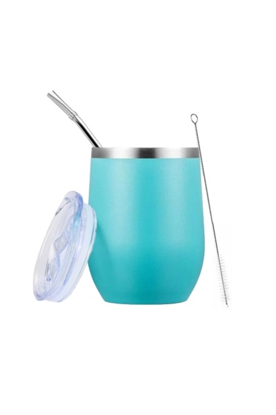 Choice 301-400ml blue set Yerba Mate Gourd Set Double-Wall Stainless Steel Ma...