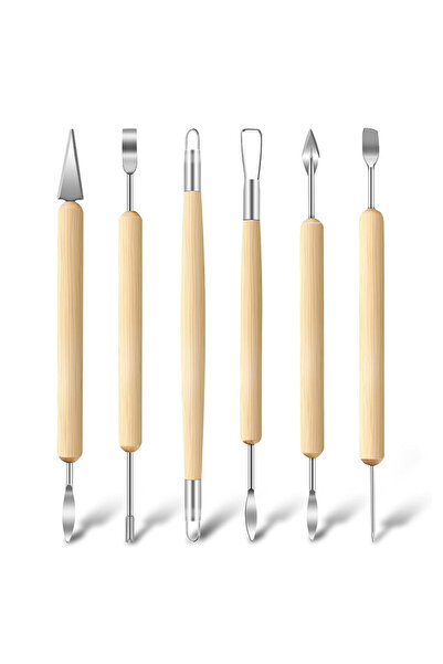 Choice 6-Piece Clay Tool Kit, Pottery Tools and Carving Tools, Polymer Modeli...
