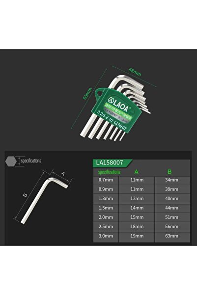 Choice1 LA158007 LAOA Mini 7-Piece allen Wrench Hexagonal Screwdriver Set 0.7...