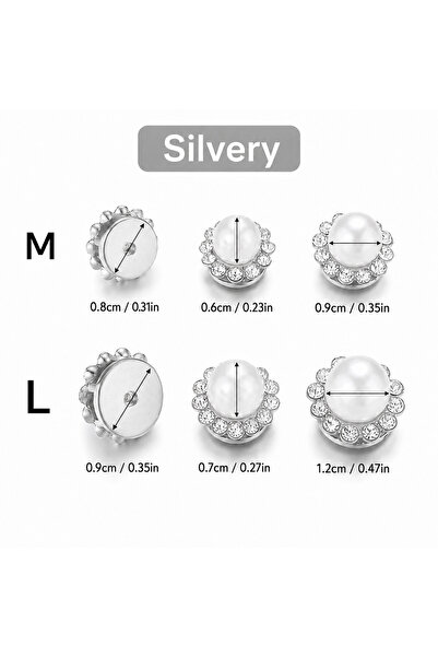 Choice3 M Silver 50pcs Gold & Silver Rhinestone Pearl Sewing Beads — Sparkly ...