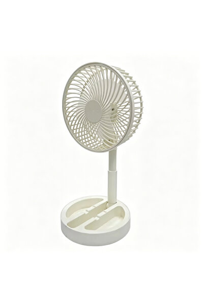 Choice White Stand Fan 6Inch Folding Portable Telescopic Floor USB with Recha...