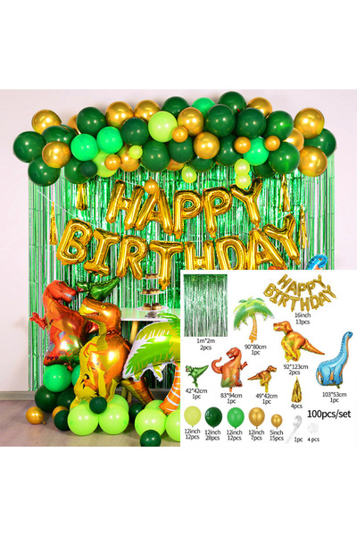 Choice PALNT As the picture HG9081-100pcs Dinosaur balloon Set Arch for Child...