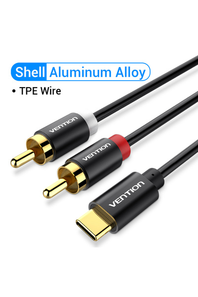Choice6 كابل صوت Vention كلاسيكي بطول 0.5 متر من النوع USB-C إلى RCA، كابل من...