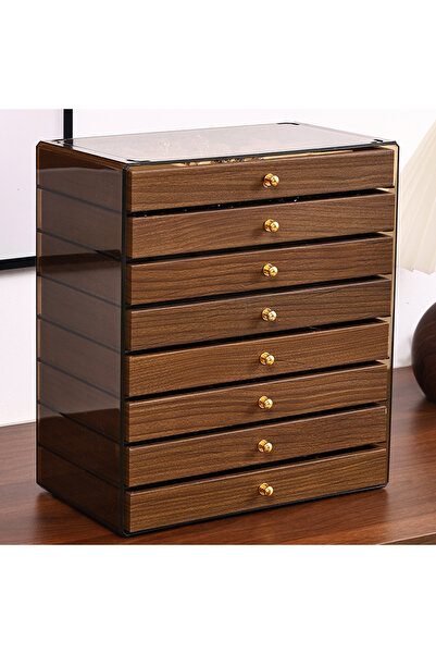 Choice 8 Layers Walnut Wood Jewelry Box, Large Capacity Multifunctional Organ...