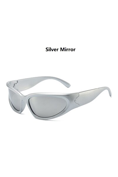 Choice1 706(Silver Mirror) Y2k Classic Punk Wrap Around Vintage Sunglasses Wo...