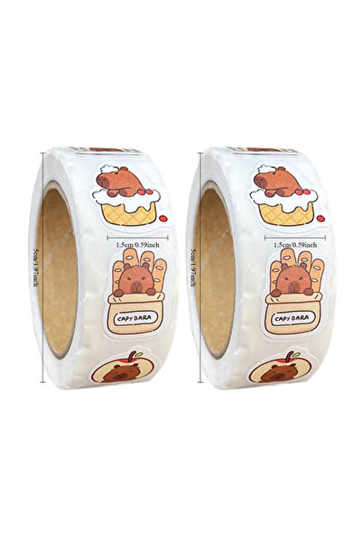 Choice1 2 Pack 500 stickers Capybara Roll stickers High Value Cute cartoon De...
