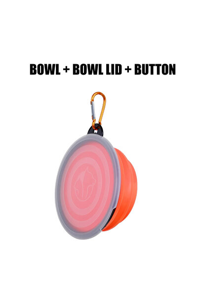 Choice Diameter 13CM Orange Foldable Silicone Dog Food Water Basin with Bowl ...