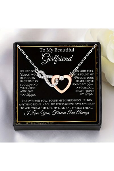 Choice Two-color Elegant Infinity Heart Necklace for Girlfriend ,Includes Car...