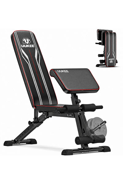 UUKEE 3-in-1 Adjustable & Foldable Weight Bench Leg Extension & Preacher Curl...