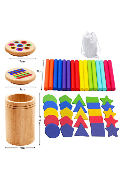 Choice1 B Wooden Matching Toys Montessori Color Matching Sorting Stick Balanc...