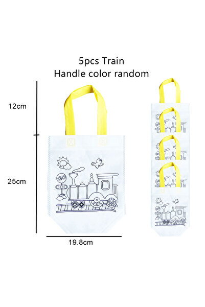 Choice13 5pcs Train 5pcs Children Handmade Graffiti Bag Handmade DIY Puzzle T...