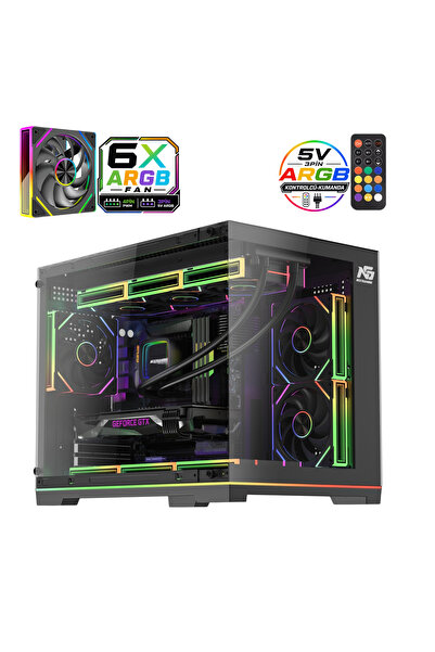Next Gaming Orion Neon 6x ARGB Fan Kumanda ve Kontrolcü Micro ATX Boş Bilgisa...