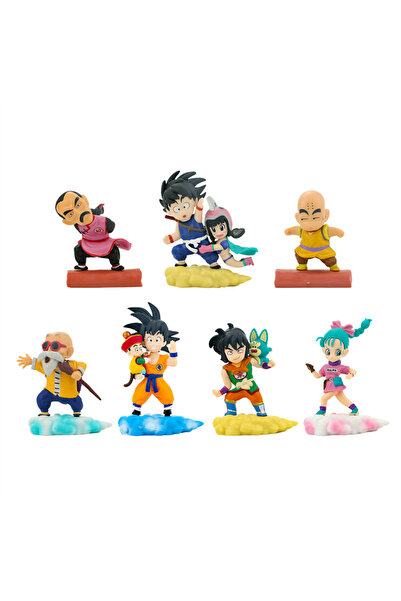 BANDAI 7 قطع بدون علبة - مجموعة من 7 قطع شخصيات أنمي دراغون بول زد، سلسلة الس...