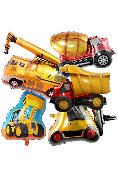 Choice as the picture mix 5pcs Construction Themed Balloon Carton Vehicle Bal...