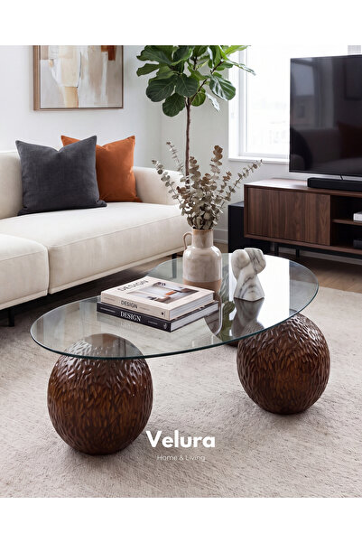 Velura Home & Living Orta Sehpa & Modern Küre Sehpa & Bohem Top Sehpa