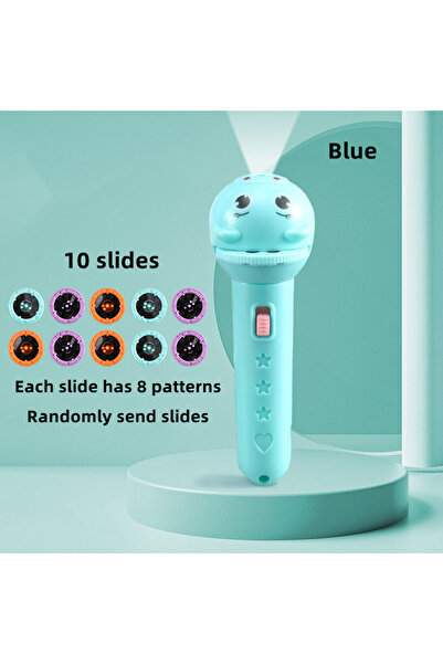 Choice blue Children's Glowing Flashlight Projector Baby Sleep Story Book Fla...