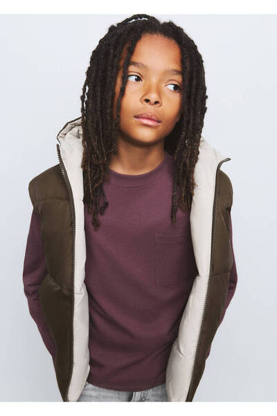 MANGO Kids Reversible hooded waistcoat