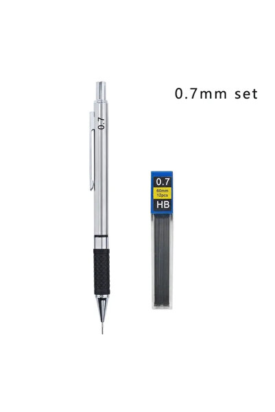 Choice 0.7mm set Metal Mechanical Pencil Set with Pencil Grip Leads Art Drawi...