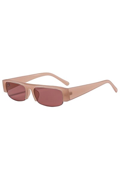 Choice3 pink purple vintage Small Rectangle Half Frame Black Sunglasses for N...