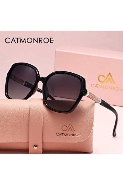 Choice نظارات شمسية نسائية فاخرة مستقطبة من CATMONROE بإطار فراشة وردي، علبة ...