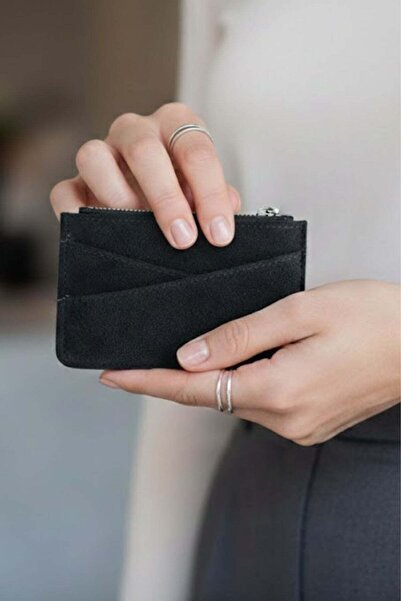 HAKKE Women's Suede Mini Card Holder