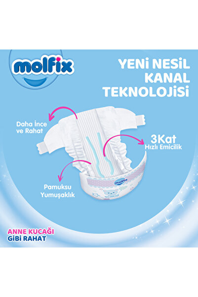 Molfix Bebek Bezi 3 Beden Midi Hiper Ekonomi Paketi 216 Adet