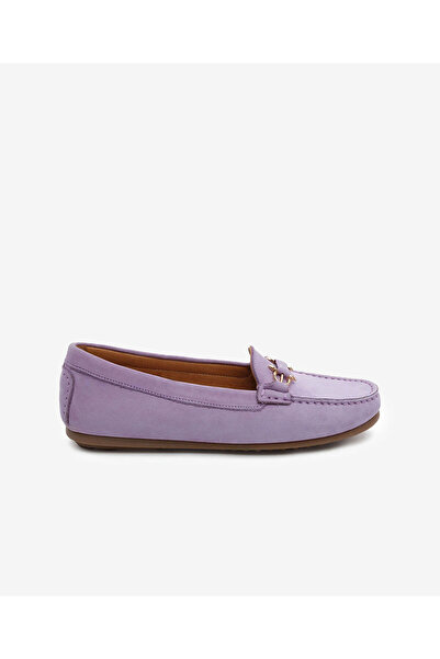Greyder Kadın Lila Hakiki Deri Loafer Ayakkabı 6Y2WA57725