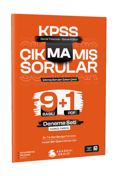 ADY Akademi Denizi Yayınları KPSS Ortaöğretim Önlisans GK-GY Çıkmamış Sorular...