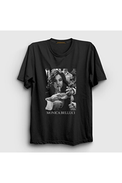 Presmono Unisex Black Smoke Monica Belluci T-shirt412161tt