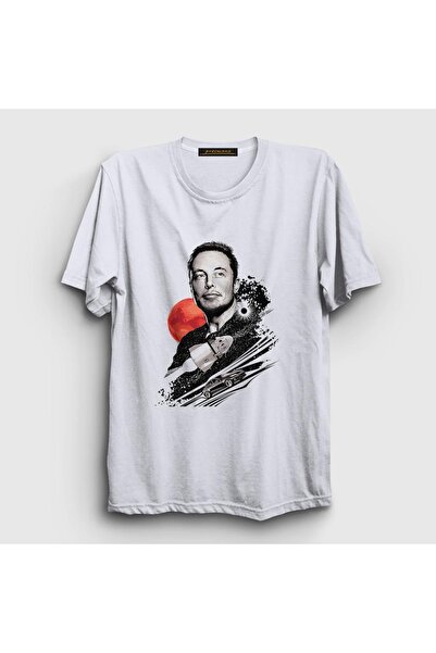 Presmono Unisex beli Genius Elon Musk T-shirt 333857tt