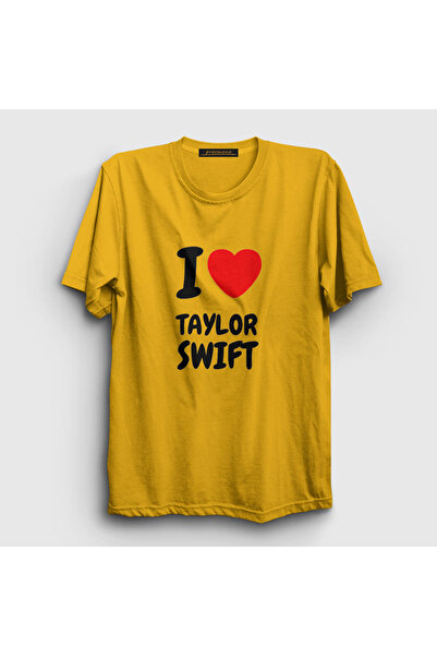 Presmono Unisex žuta I Love Taylor Swift T-shirt 311197tt