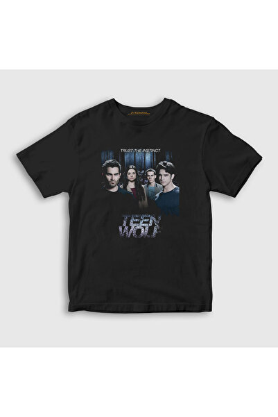 Presmono Unisex dečji crni poster V2 TV serija Teen Wolf T-shirt 338418tt