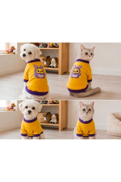 atelyu Cat Dog Outfit Thick Printed Sweatshirt