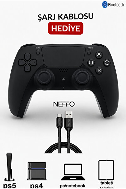 NEFFO Bluetooth Oyun Kolu Ps4 Ps5 Ve Pc Uyumlu Wireless Kablosuz Oyun Kolu Jo...