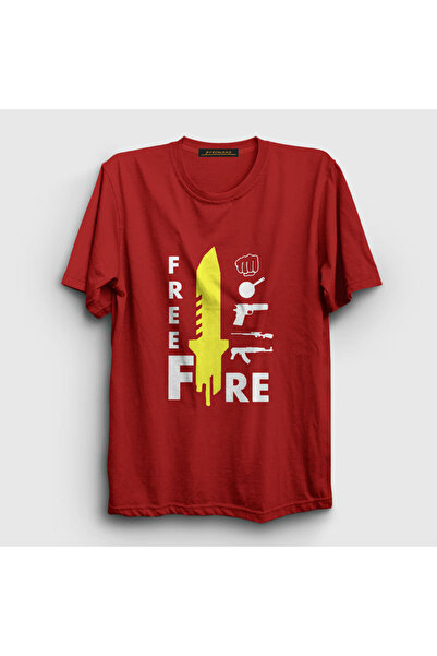 Presmono Unisex crveni nož Free Fire T-shirt 232650tt