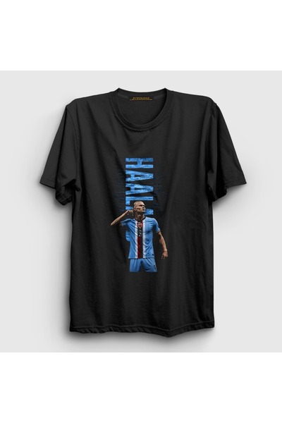 Presmono Unisex Black Listen Erling Haaland Football T-Shirt 615549Tt