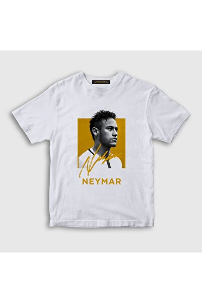 Presmono Unisex Kids White Signature Neymar Football Soccer T-Shirt 615816Tt
