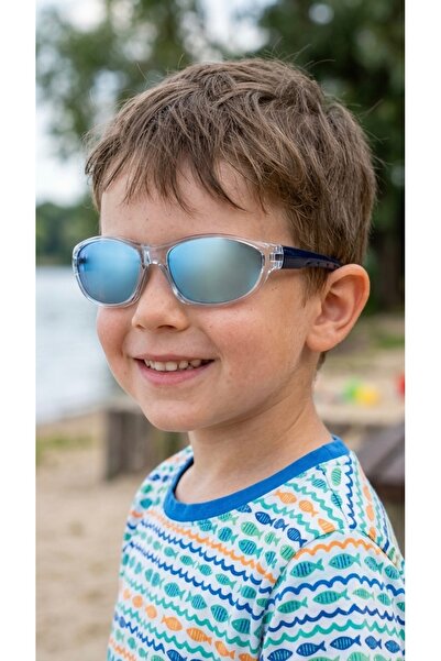 JULIANO Blue Oval Mirrored Children's Sunglasses