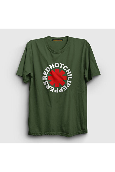 Presmono Unisex Khaki Logo Red Hot Chili Peppers T-shirt107288tt