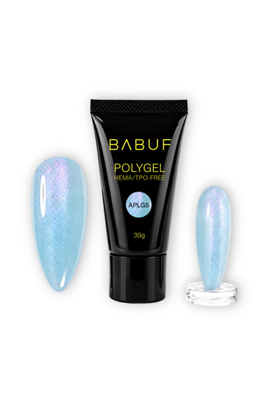 BABUF Polygel bleu pastel perlat Fresh Pearl APLG5, 30g
