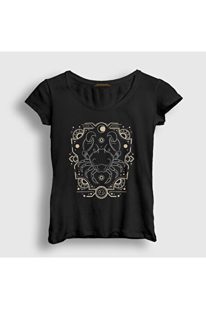 Presmono Ženski crni zodijakalni poklon za rak, znak raka T-shirt 526579tt