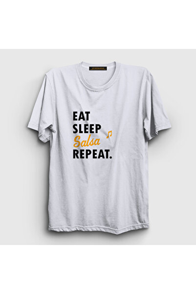 Presmono Unisex White Eat Sleep Salsa Repeat Gift Dance Dancer T-Shirt 464411Tt