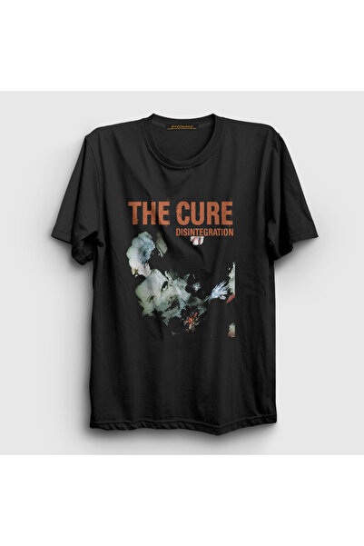 Presmono Unisex Black Disintegration the Cure T-Shirt 452178Tt