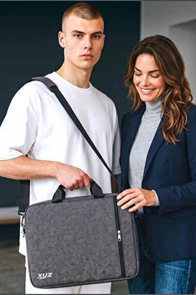 Classone Wtx204 Wtxpro Serisi Su Geçirmez Kumaş 15.6 Inch Macbook, Laptop , Notebook El Çantası- Gri