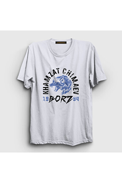 Presmono Unisex White Borz Khamzat Chimaev Mma Ufc T-Shirt 426998Tt