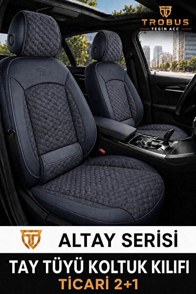 TROBUS Ford C-Max 2011-2018 2+1 Arka Sırt Oturak Uyumlu Altay Serisi Füme Kol...