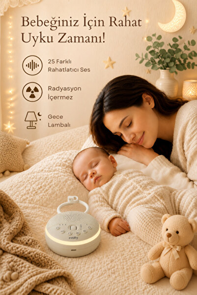 Volty Beyaz Gürültü Makinesi 21 Farklı Ses Rahatlatıcı Radyasyon İçermeyen Uy...